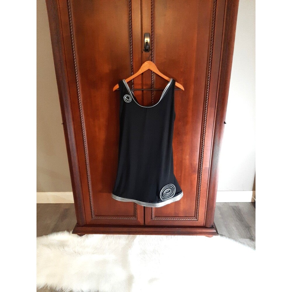 Sohung Designs Women's Size L Black Dress w/ Silver Wire Embellishments Rosettes